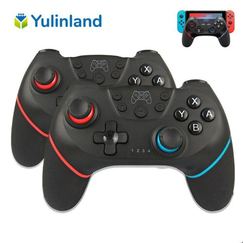 2-delt controller til Switch, Switch Lite & OLED, justerbar turbo, dobbelt vibration, ergonomisk skridsikker gamepad, sort