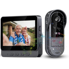 Campainha sem fio externa à prova d'água com tela IPS de 4,3" e resolução 1080p, classificação IP69, câmera integrada e interfone de áudio e