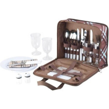 Pearl Picknickset - 30 delar - 4 portioner - Kompakt bärväska - Vattentålig