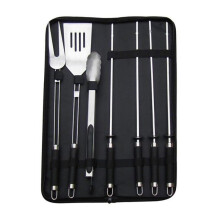 7-teiliges Grillzubehör-Set – KITCHENCOOK – SBQ7 – Edelstahl – Aufbewahrungskoffer – Lange Griffe (42–43 cm)