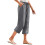 Women's linen pants, comfortable stretch -Dark Grey L 1