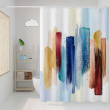 Shower curtain - Waterproof and mildew-resistant - Polyester - With hooks, machine washable - 120 x 180 cm - Artist's Palette