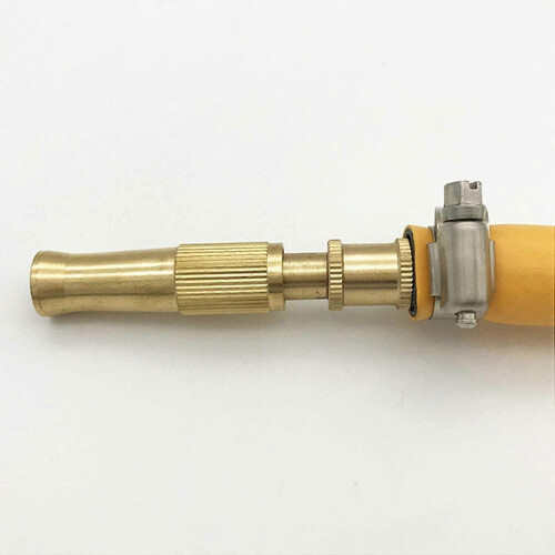 Brass Hose Nozzle 1/2 Inch Adjustable with Multiple Spray Patterns for Garden & Cleaning 2