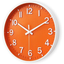 Moderne Quarz-Wanduhr, 30 x 30 cm, ideal für Küche, Wohnzimmer, Schlafzimmer oder Schule, braune Farbe.