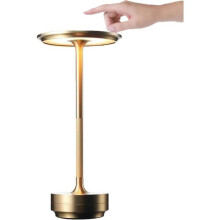 Trådløs bordlampe i metall, I-formet, oppladbar, vanntett, berøringskontroll, dekorative LED-lys for restauranter