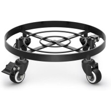 Suport metalic robust pentru jardiniere cu roți, Ø 32 cm, cărucior mobil pentru plantarea ghiveciurilor, potrivit pentru terase