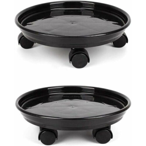 Cesti per piante - Set da 2 - Supporto rotondo - Ruote - 30 cm