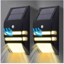 Set of 2 outdoor solar lights with motion sensor, 3000K, warm white light, IP65 waterproof, lighting