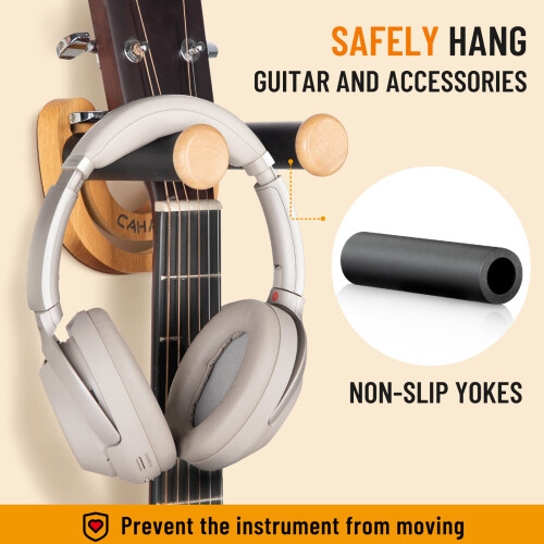 CAHAYA Guitar Wall Mount Adjustable Hook Stand U-Shaped Black 2