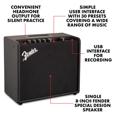 Fender Fender Mustang LT25 Electric Guitar Amp, 20 Amp Models, 25 Effects, 25W 1