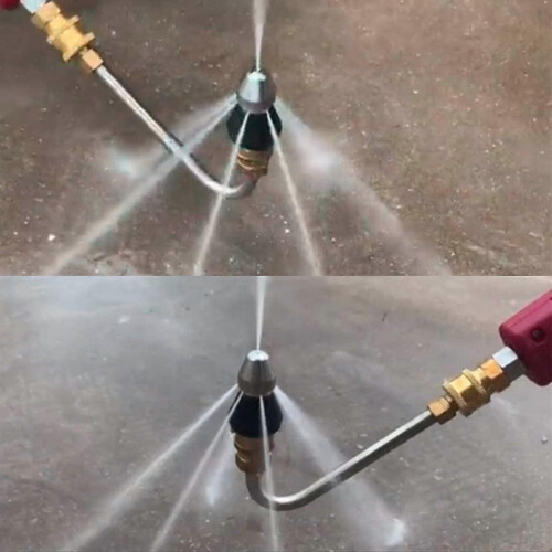 High Pressure Pipe Dredging Cleaning Nozzle, 1/4" Quick Insertion, 5000 PSI, Stainless Steel 1