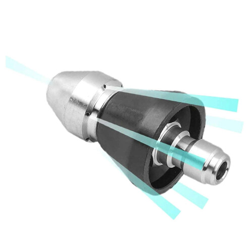 High Pressure Pipe Dredging Cleaning Nozzle, 1/4" Quick Insertion, 5000 PSI, Stainless Steel 2