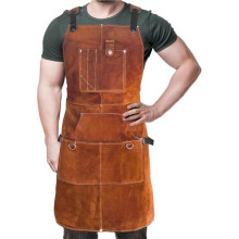 Barbecueschort 61x91cm Bruin Polyester, 6 zakken, unisex, verstelbaar voor keukengereedschap en doe-het-zelfprojecten