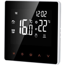 16A digitaalinen termostaatti - LCD-näyttö - kosketusnäyttö - ohjelmoitava - kotiin, kouluun, toimistoon, hotelliin, valkoinen