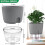 Herb Pot Kitchen Set of 3, Self-Watering Windowsill Planter with Automatic Irrigation System, Grey 2