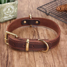 Dog Collar - K-9 - Genuine Leather - Padded - Size XXL 58-73 cm