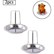2-delige opvouwbare kippengrill/barbecue, verticale draaispitgrill met lekbak voor oven- of barbecueaccessoires