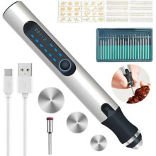 Electric Engraver - Carve Engraving Tool, Mini Cordless Engraving Pen, Silver