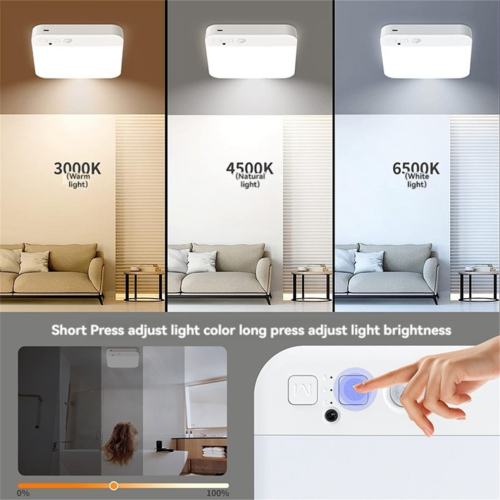 Rechargeable Motion Sensor Ceiling Light with Remote Control, Wireless LED Flush Mount for Hallway, Bedroom, Closet 2