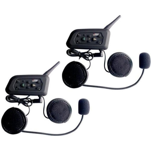 2x Vnetphone V6-1200 Ενδοεπικοινωνία Μοτοσικλέτας, Bluetooth, Αδιάβροχο (1200μ), Μικρόφω
