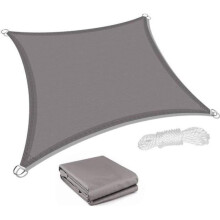 Vela de sombreamento - JINZDASU - 2,5 x 3 m - Cinza - Impermeável - Resistente aos raios UV