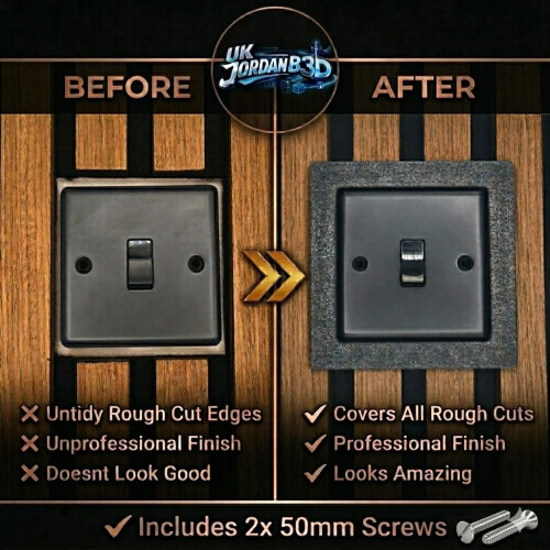 Acoustic Wall Panel Single Socket Gang Spacer Surround Panel 15mm Border Trim 1