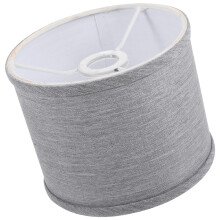 Abat-jour cylindrique en tissu gris et métal 16 x 16 x 13 cm