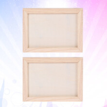 Wood Picture Frame Beige 2 Pieces DIY Handmade