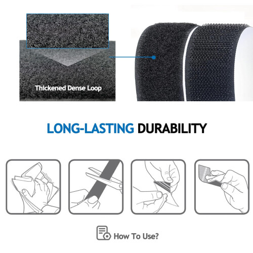STRICH Pedal Board Hook Loop Strips, Guitar Pedalboard Mounting Grip Kit Length 2M Width 5CM 1
