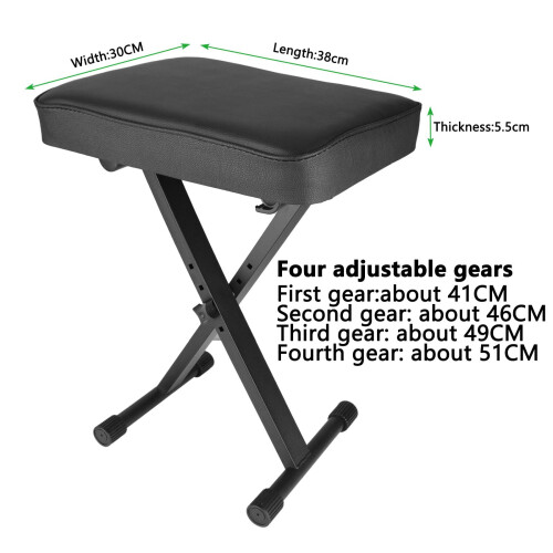ASelected Keyboard Stool Piano Bench X-Style Padded Folding Piano Benc 1