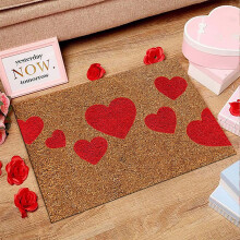 Felpudo de fibra de coco natural Red Heart 15,75 x 23,62 pulgadas