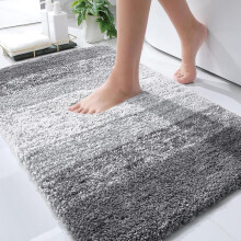 Badkamermat met kleurverloop en strepen, 30x20 inch, microvezel, inclusief toiletpapier.
