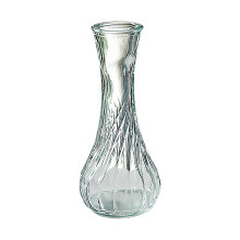 Átlátszó üveg bimbóváza vintage stílusú, 14 cm