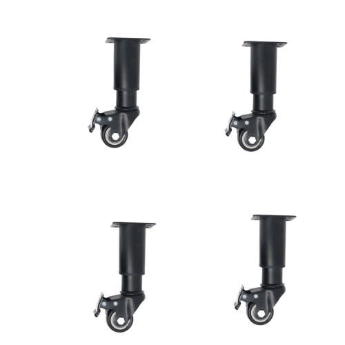 Conjunto de 4 Pés de Metal Ajustáveis para Móveis com Giro de 360