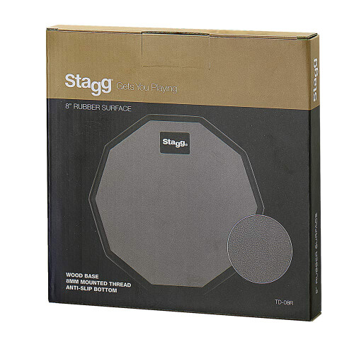 Stagg TD-08R Ten-Sided Desktop Practice Pad For Silent Stick Practice - 8" 2