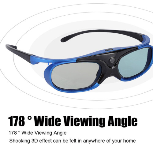 Universal Active Shutter 3D Glasses for DLP Link 3D Projectors, HD Lens, Lightweight Comfortable Fit 2
