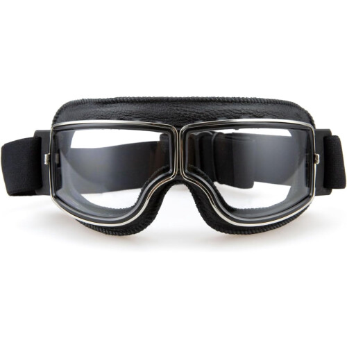 Motorcycle Goggles Vintage Aviator Style Leather 1 Pair