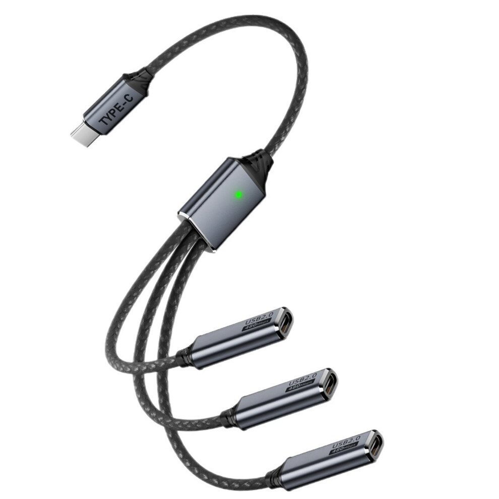 Usb C To 3 Usb C Splitter Cable Â Nylon Braided, Aluminum 9058772212351