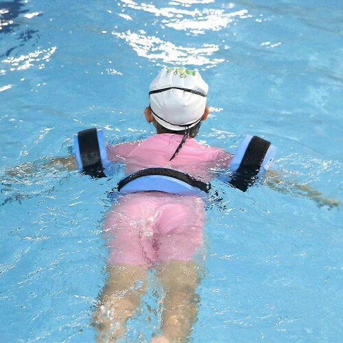 (Blue) EVA Life Saving Swimming Arm Circle Floating Sleeve Buoyancy Belt 1