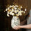 Vaso de cerâmica estilo Chinoiserie verde e branco, 20 cm 2