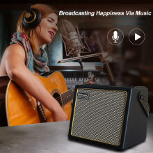 Coolmusic BP MINI Acoustic Guitar Amplifier, 30 Watt Bluetooth Speaker Rechargeable Portable Amp with Microphone Input Supports Volume Bass Treble Co