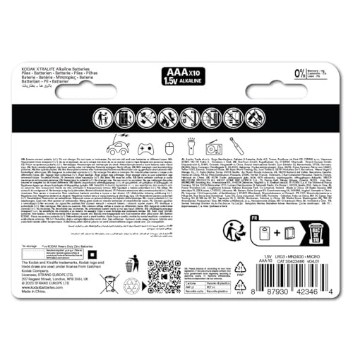 Kodak KODAK XTRALIFE ALKALINE BATTERIES AAA 5+5PK 03/32 1