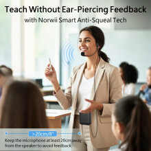 Norwii Voice Amplifier, Power Amplifiers, Portable Mini Wired Microphone Headset for Teacher classroom & Outdoor Lectures, Teaching, Tour Guides, USB