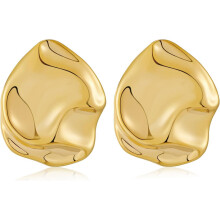 Hammered Gold Irregular Stud Earrings