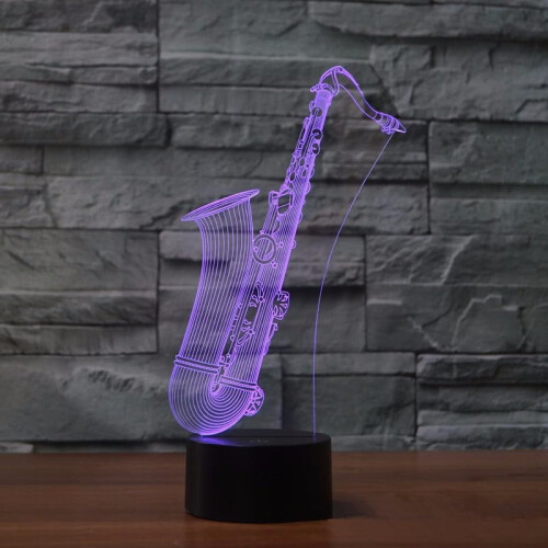 3D-Saxophon-Nachtlampe – USB- oder Batteriebetrieb