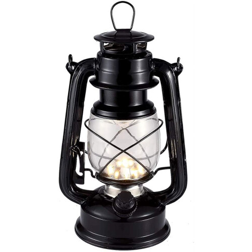 Lanterne tempête LED vintage, à piles, avec variateur.