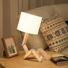 Lampe de chevet enfant en bois réglable, lampe de bureau LED E27 moderne pour chambre et salon
