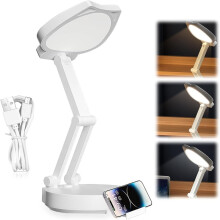 Lampe de bureau LED pliable, 2400 mAh, rechargeable, 3 modes d'éclairage, intensité réglable pour enfants