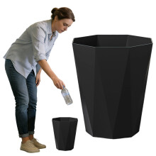 Petite poubelle en plastique avec couvercle pour salle de bain, cuisine ou dortoir