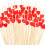 Palillos de cóctel de bambú con forma de corazón (paquete de 100) 1